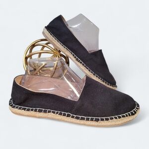 Old Navy Black Jack Espadrilles Canvas Flats Summer Vacation Size 11
